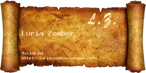 Luria Zombor névjegykártya