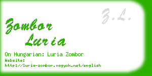 zombor luria business card